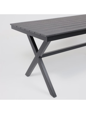 Стол садовый AksHome Florence сталь-черная/чёрный вблизи