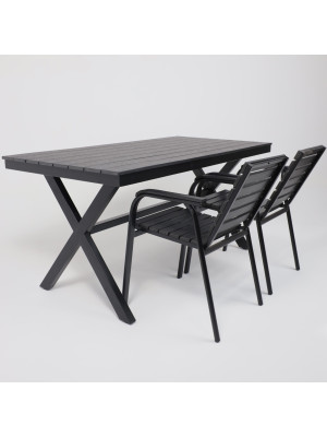 Стол садовый AksHome Florence сталь-черная/чёрный в интерьере