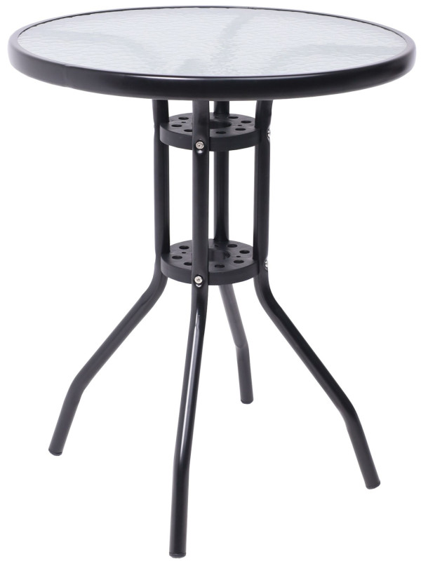 Стол садовый AksHome Verona 60 закаленное стекло/чёрный