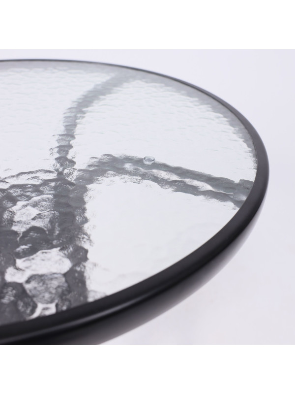 Стол садовый AksHome Verona 60 закаленное стекло/чёрный сверху