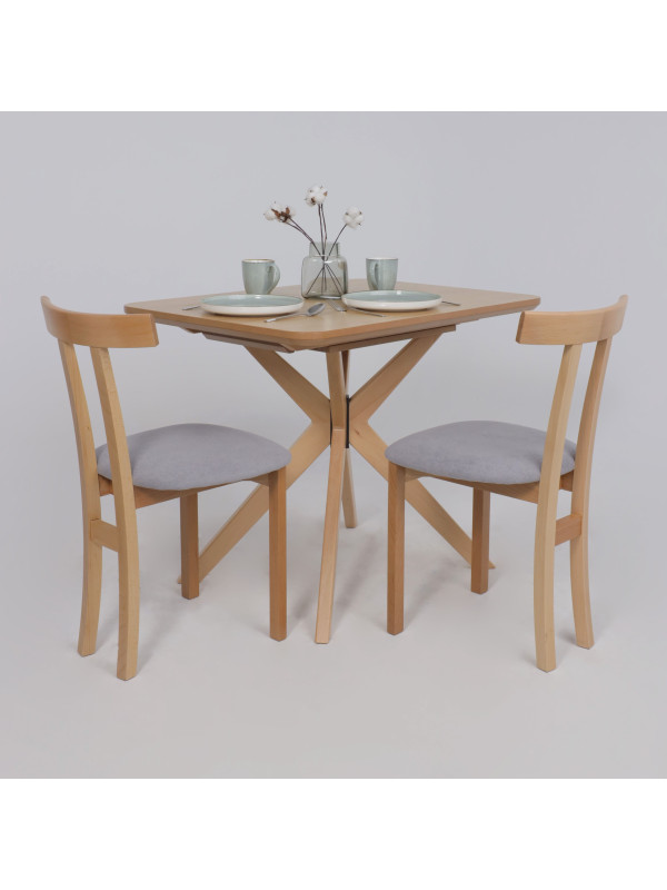 Кухонный стол ОРИМЭКС Сити 95 светлый бук в интерьере