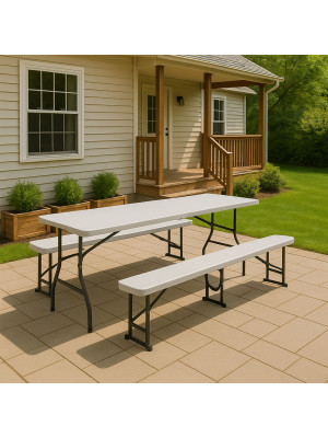 Стол садовый AksHome Table AKS тип 1 белый в экстерьере