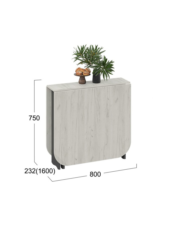 Стол-книга Трия Т1 дуб крафт белый/антрацит схема