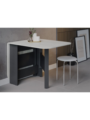 Стол-книга Трия Т1 дуб крафт белый/антрацит в интерьере