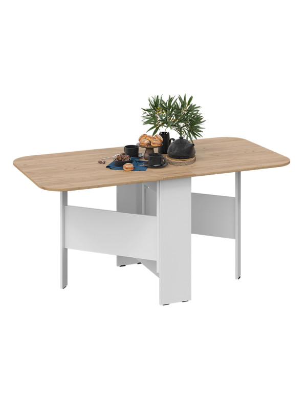 Стол-книга Трия Т1 белый/дуб крафт золотой в раздвижном ви