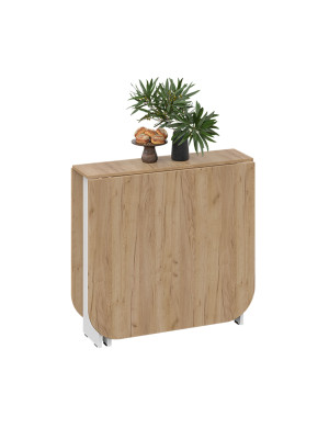 Стол-книга Трия Т1 белый/дуб крафт золотой в складном виде