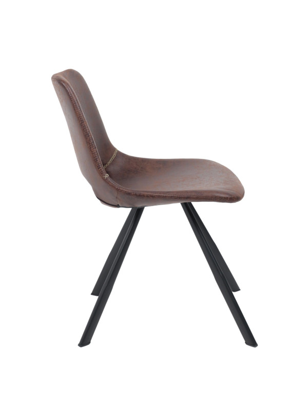 Стул AksHome Dilan коричневый/черный сбоку