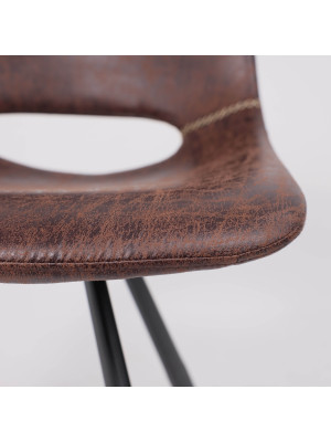 Стул AksHome Dilan коричневый/черный вблизи