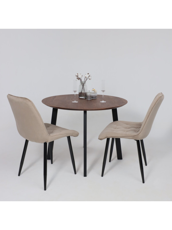 Стул AksHome Astra бежевый/черный в интерьере