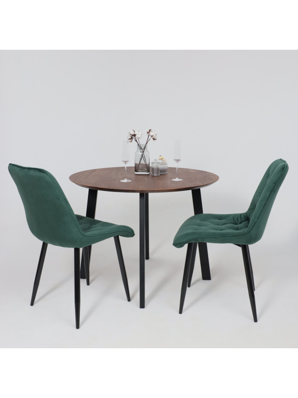 Стул AksHome Astra зеленый/черный в интерьере