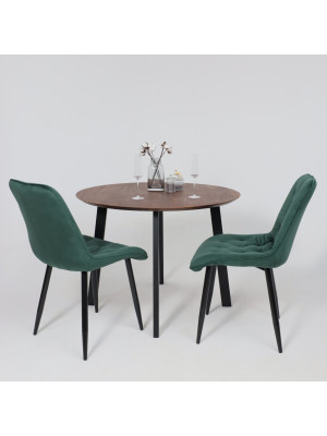 Стул AksHome Astra зеленый/черный в интерьере