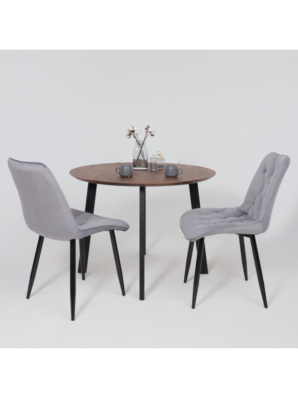 Стул AksHome Astra светло-серый/черный в интерьере