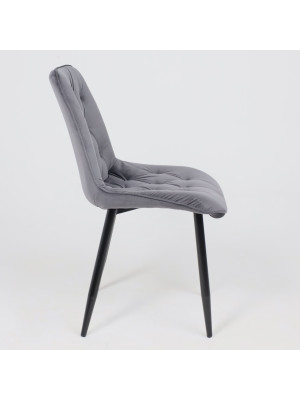 Стул AksHome Astra серый/черный сбоку