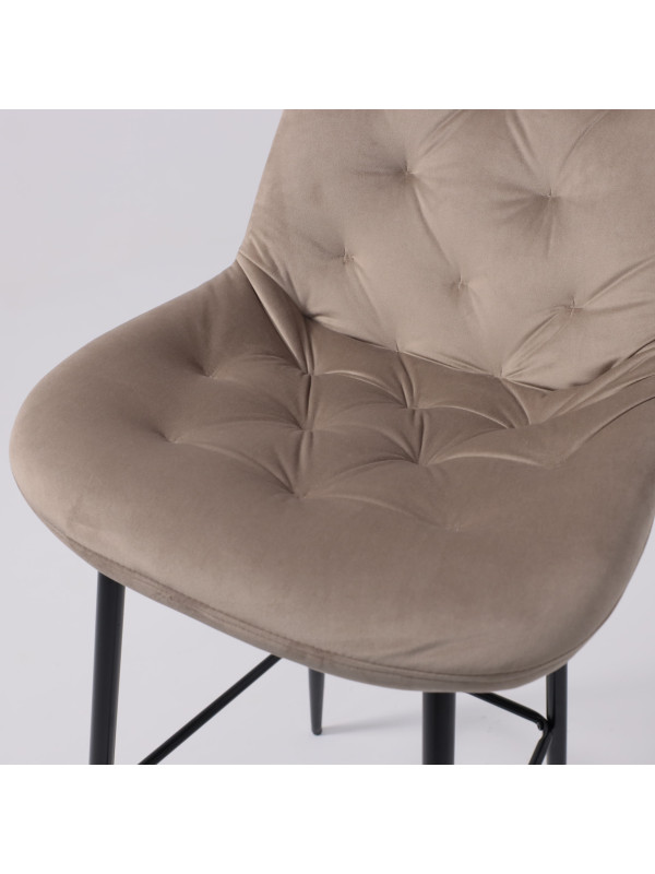 Стул AksHome Atina бежевый/черный вблизи