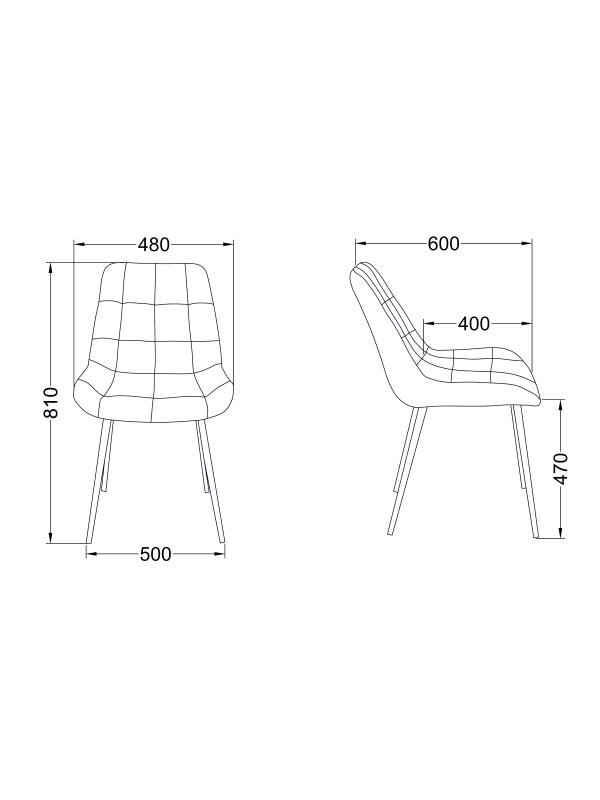Стул Алвест AV 405 светло-серый/черный схема
