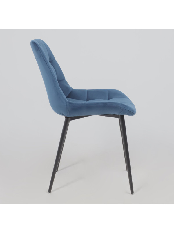 Стул Алвест AV 405 синий Confetti deep ocean/черный сбоку