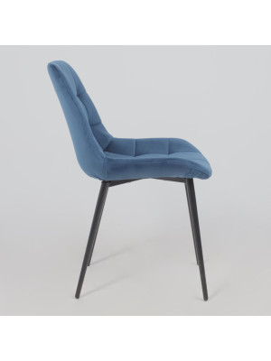 Стул Алвест AV 405 синий Confetti deep ocean/черный сбоку