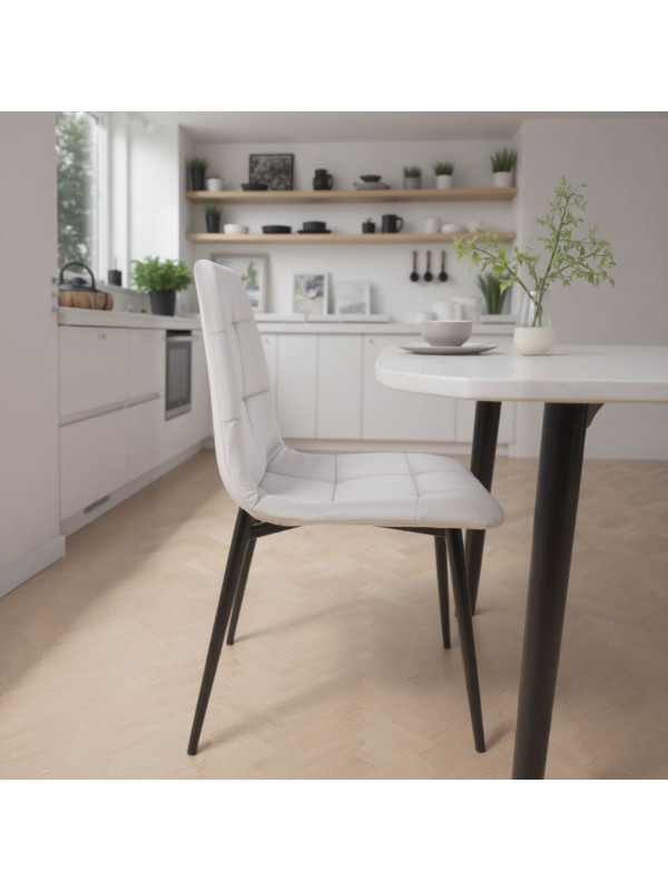 Стул Алвест AV 406-N светло-серый/черный в интерьере