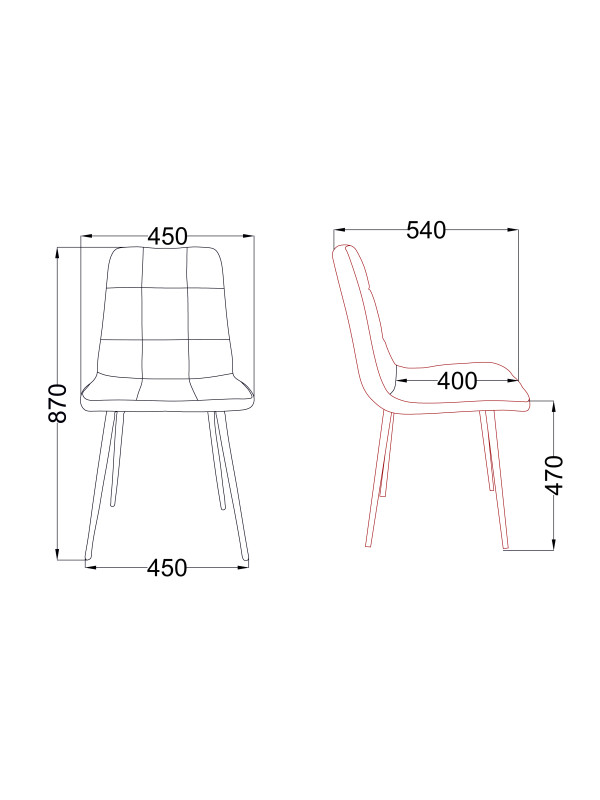 Стул Алвест AV 406-N темно-серый/черный схема