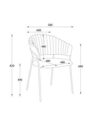 Стул Алвест AV 433 карри/черный схема