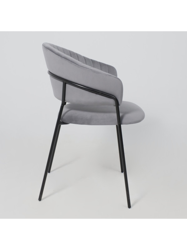 Стул Алвест AV 433 темно-серый/черный сбоку