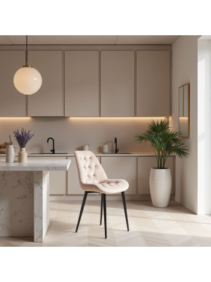 Стул Алвест AV 435 бежевый/черный в интерьере