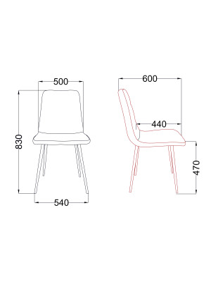Стул Алвест AV 435 светло-коричневый/белый схема