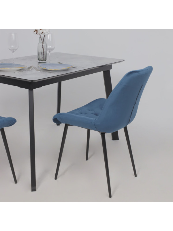 Стул Алвест AV 435 синий Confetti deep ocean/черный в интерьере