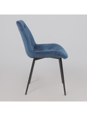 Стул Алвест AV 435 синий Confetti deep ocean/черный сбоку