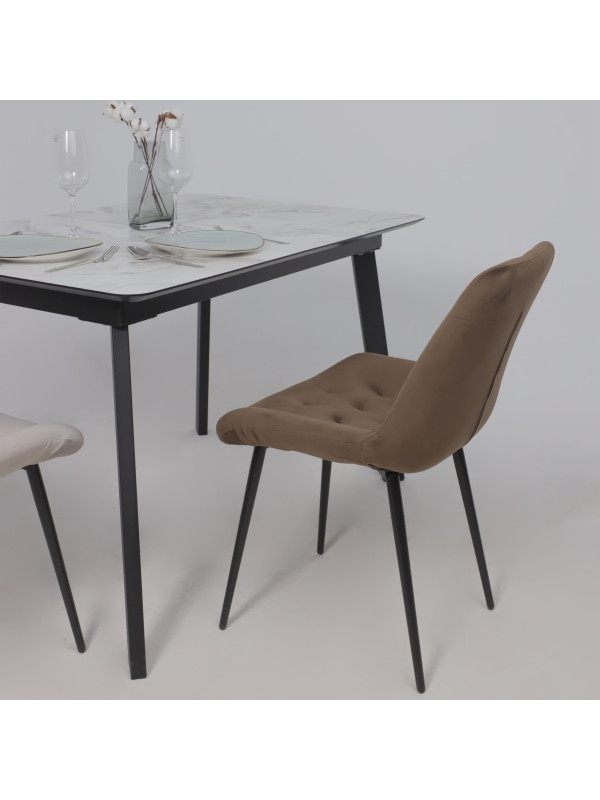 Стул Алвест AV 435 шоколадный Confetti chocolate/черный в интерьере