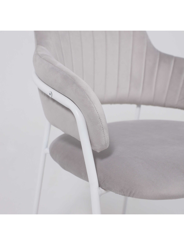 Стул Алвест AV 448 светло-серый/белый под углом