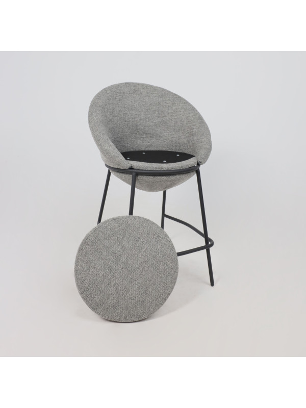 Стул полубарный AksHome Braun серый/черный под углом