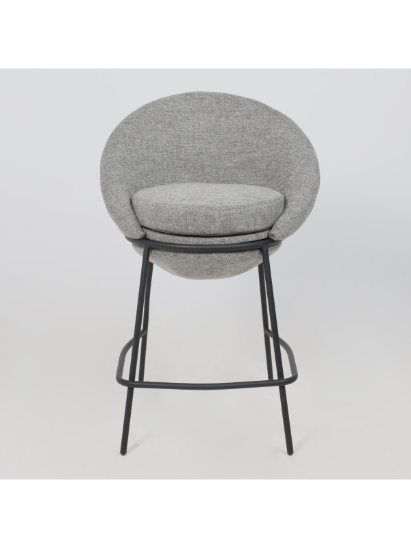 Стул полубарный AksHome Braun серый/черный спереди