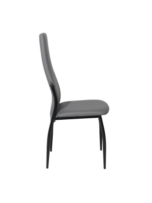 Стул AksHome Denver серый/черный сбоку