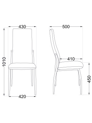 Стул AksHome Denver серый/черный схема
