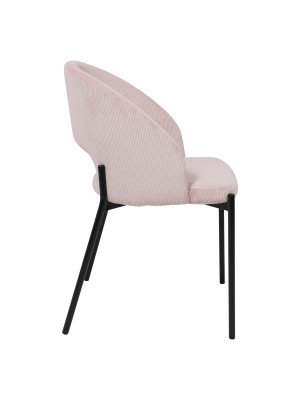 Стул AksHome Elsa розовый/черный сбоку