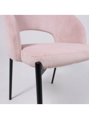 Стул AksHome Elsa розовый/черный под углом