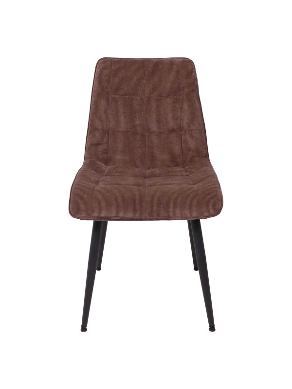 Стул AksHome Fred New коричневый вельвет/черный спереди