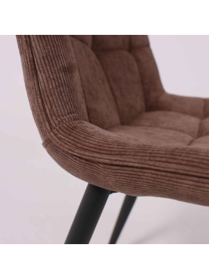 Стул AksHome Fred New коричневый вельвет/черный под углом
