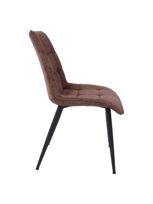 Стул AksHome Fred New коричневый вельвет/черный сбоку