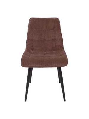 Стул AksHome Fred New коричневый вельвет/черный спереди