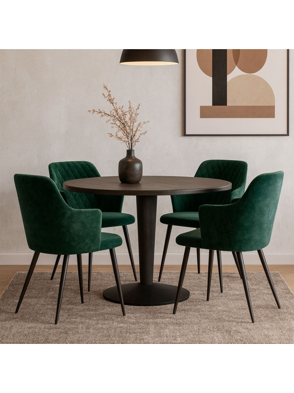 Стул MamaDoma Freddy темно-зеленый/черный в интерьере