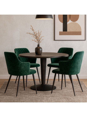 Стул MamaDoma Freddy темно-зеленый/черный в интерьере