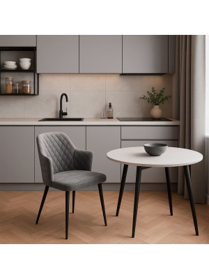 Стул MamaDoma Freddy серый/черный в интерьере