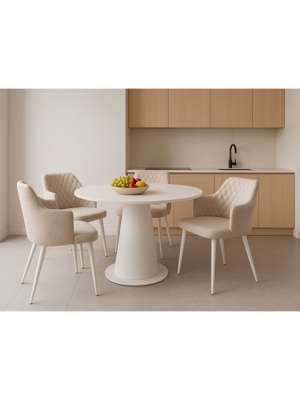 Стул MamaDoma Freddy платинум/белый в интерьере