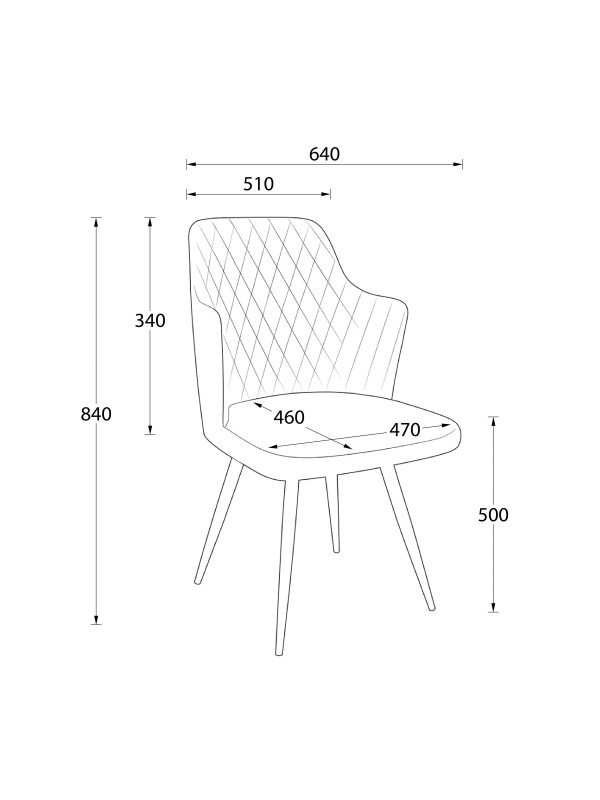 Стул MamaDoma Freddy-R1 латте/черный схема