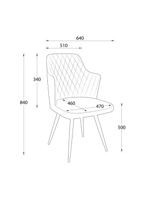 Стул MamaDoma Freddy-R1 антрацит/черный схема