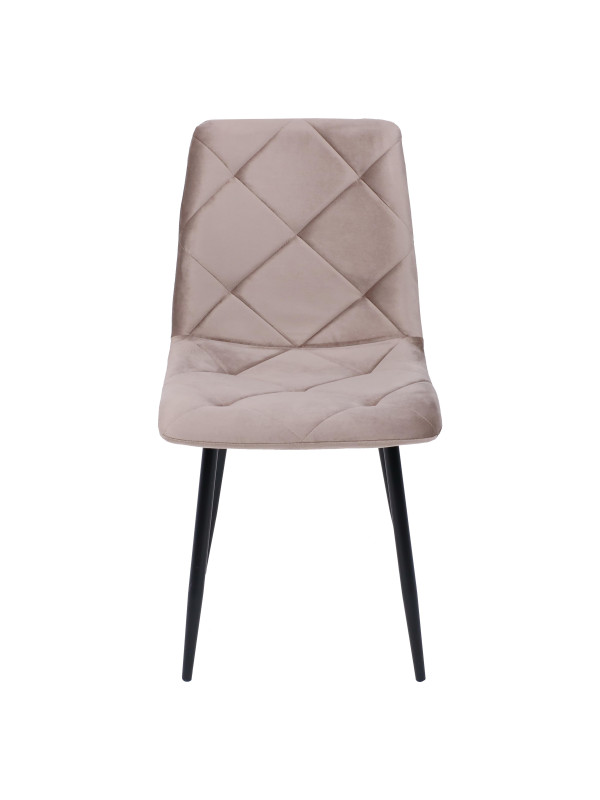 Стул AksHome Gill бежевый велюр/черный спереди