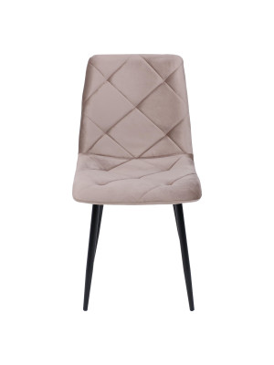 Стул AksHome Gill бежевый велюр/черный спереди