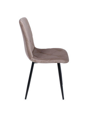 Стул AksHome Gill бежевый велюр/черный сбоку